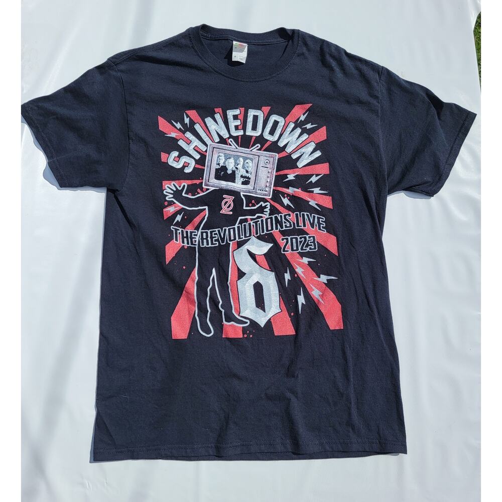 Shinedown Tour T-Shirt M 2023 The Revolutions Live Band Tee Three Days Grace